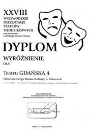 XVIII Wojewdzkie Prezentacje Teatrw Modzieowych - Dyplom Wyrnienie