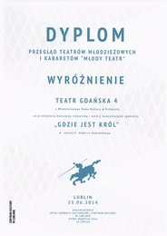 Przegld Teatrw Modzieowych i Kabaretw Mody Teatr 2014 - Wyrnienie dla teatu Gdaska 4