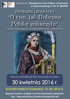 Konkurs literacki 'O tym, jak Dobrawa Polsk zobaczya' MDK-Puawy